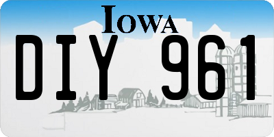 IA license plate DIY961