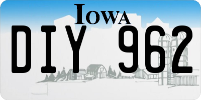 IA license plate DIY962