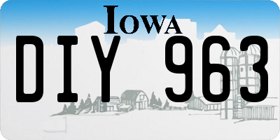 IA license plate DIY963