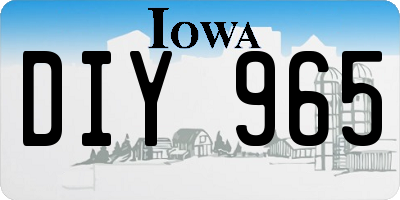 IA license plate DIY965