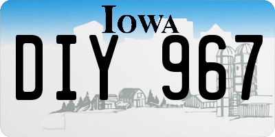 IA license plate DIY967