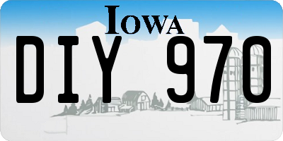 IA license plate DIY970