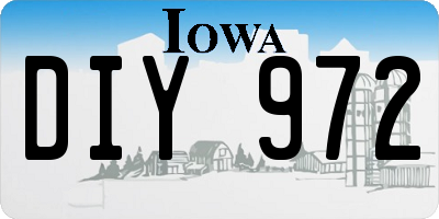 IA license plate DIY972