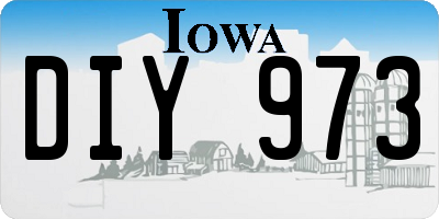 IA license plate DIY973