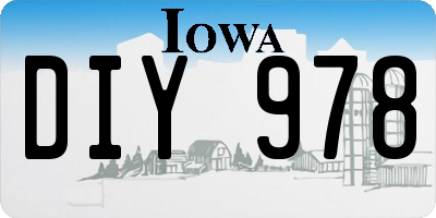 IA license plate DIY978
