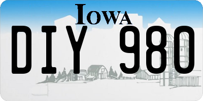IA license plate DIY980