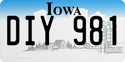 IA license plate DIY981