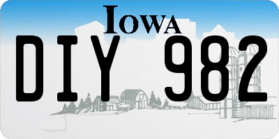 IA license plate DIY982