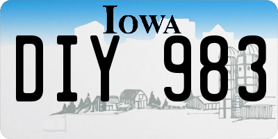 IA license plate DIY983