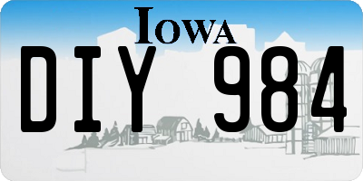 IA license plate DIY984