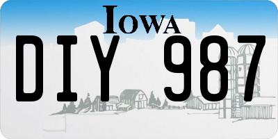 IA license plate DIY987
