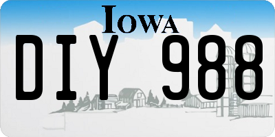 IA license plate DIY988