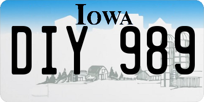 IA license plate DIY989