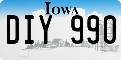 IA license plate DIY990