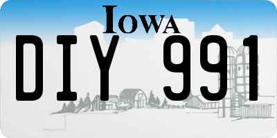IA license plate DIY991