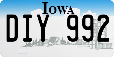 IA license plate DIY992