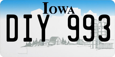 IA license plate DIY993