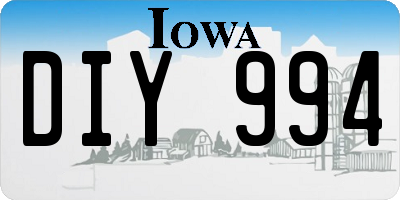 IA license plate DIY994