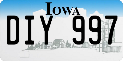 IA license plate DIY997