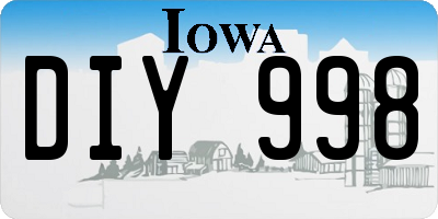 IA license plate DIY998