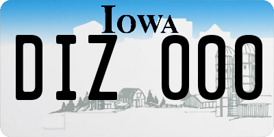 IA license plate DIZ000