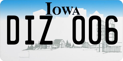 IA license plate DIZ006