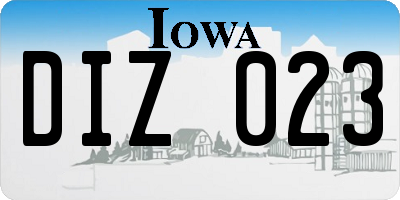 IA license plate DIZ023
