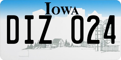 IA license plate DIZ024