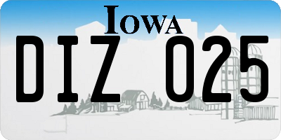 IA license plate DIZ025