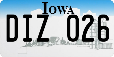 IA license plate DIZ026