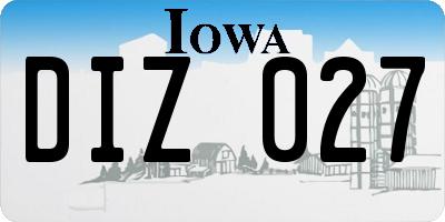 IA license plate DIZ027