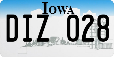IA license plate DIZ028