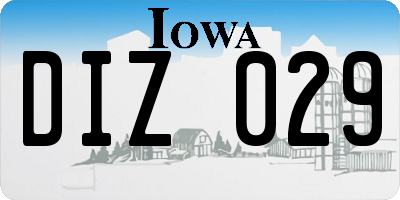 IA license plate DIZ029
