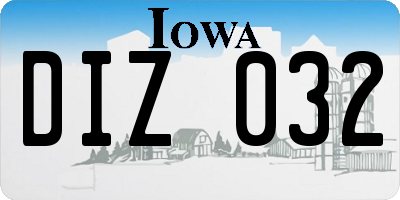 IA license plate DIZ032