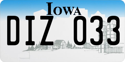 IA license plate DIZ033