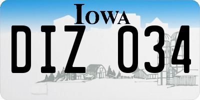 IA license plate DIZ034