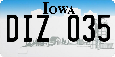 IA license plate DIZ035