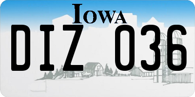 IA license plate DIZ036