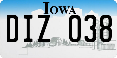 IA license plate DIZ038