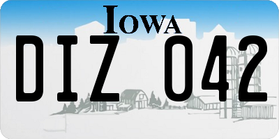 IA license plate DIZ042