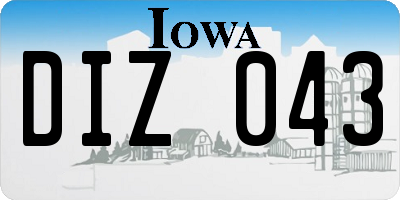 IA license plate DIZ043