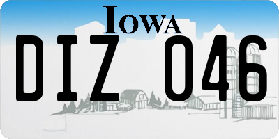 IA license plate DIZ046