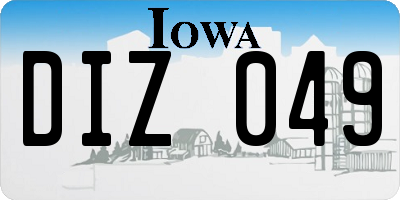 IA license plate DIZ049
