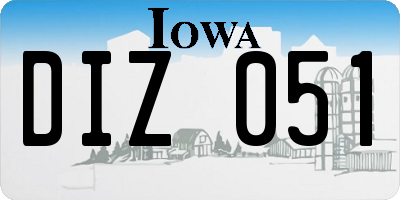 IA license plate DIZ051