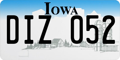 IA license plate DIZ052