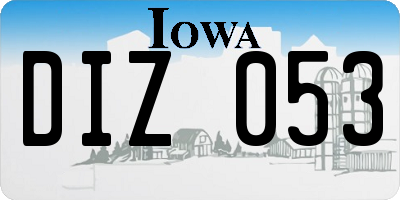 IA license plate DIZ053