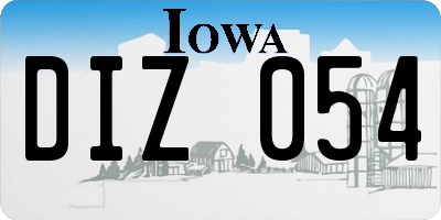 IA license plate DIZ054