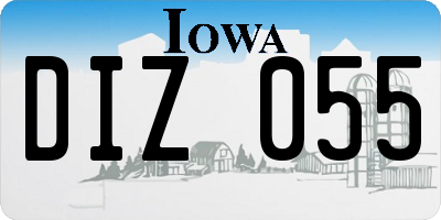 IA license plate DIZ055