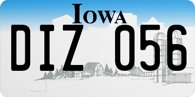 IA license plate DIZ056