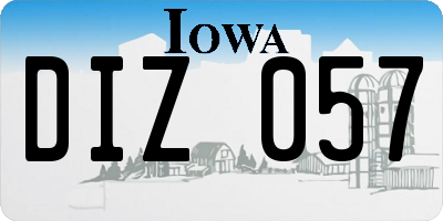 IA license plate DIZ057